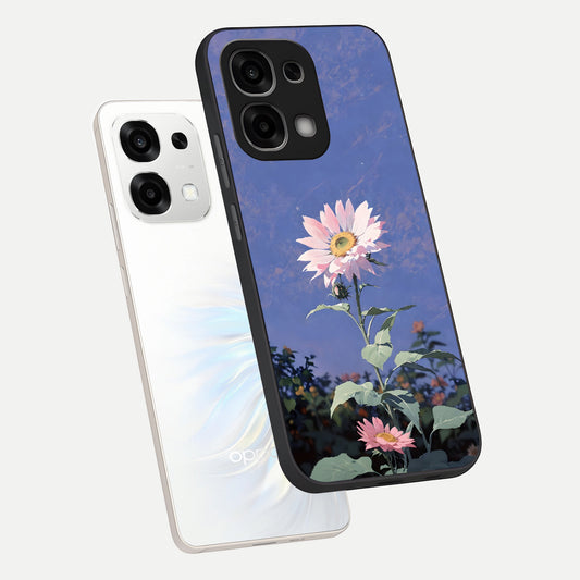 Pink Shells Outline phone case For Oppo F33 5G showing premium glass back cover with detailed artwork