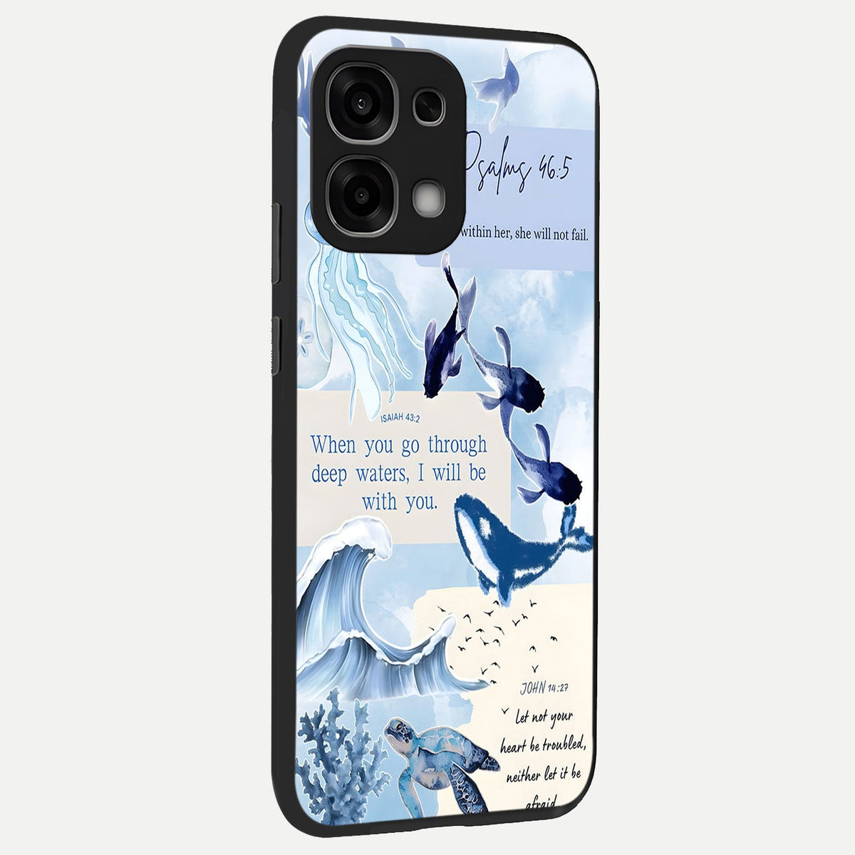Faithful Ocean Promise back cover For Oppo F33 5G slim fit glass case with vibrant aesthetic design