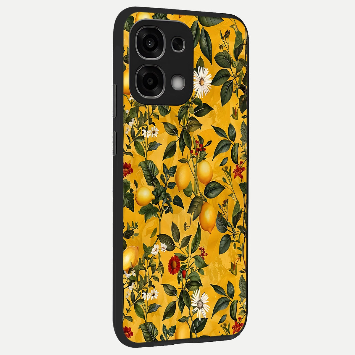 Golden Lemon Field back cover For Oppo F33 5G slim fit glass case with vibrant aesthetic design