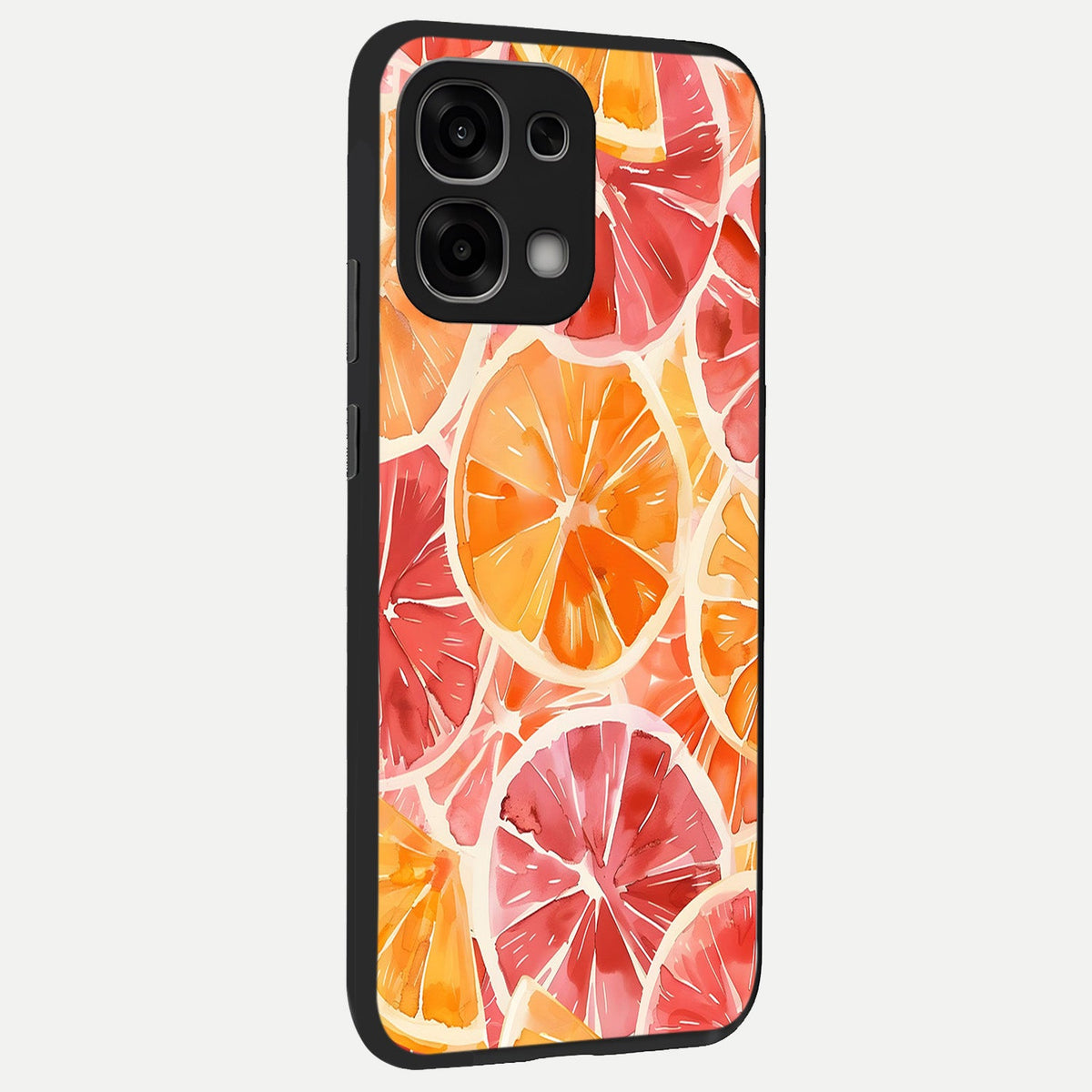 Orange Fruits Pattern back cover For Oppo F33 5G slim fit glass case with vibrant aesthetic design