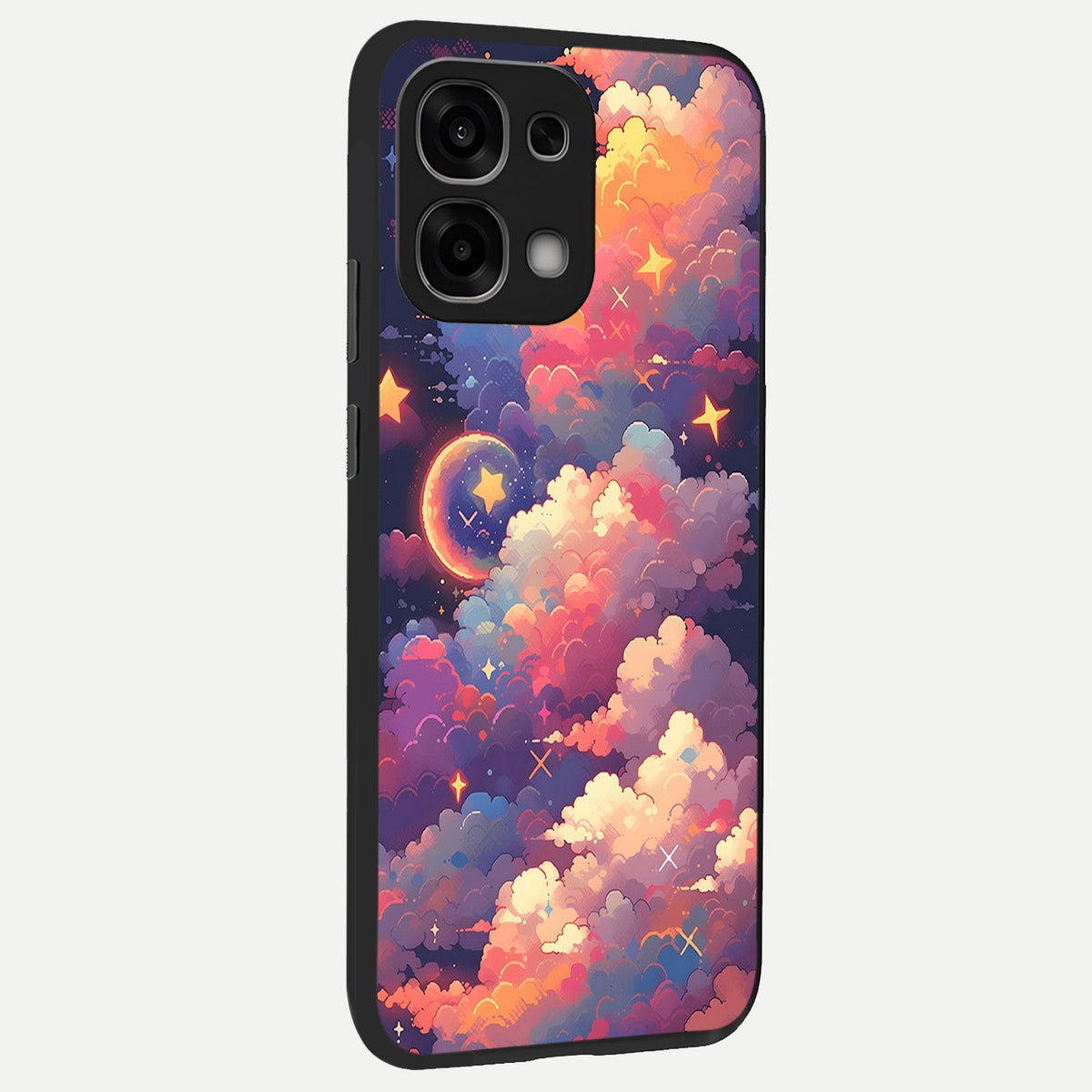 Starlit Dream Clouds back cover For Oppo F33 5G slim fit glass case with vibrant aesthetic design