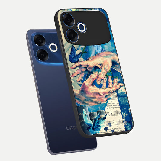 Aesthetic Divider phone case For Oppo F33 Pro 5G showing premium glass back cover with detailed artwork