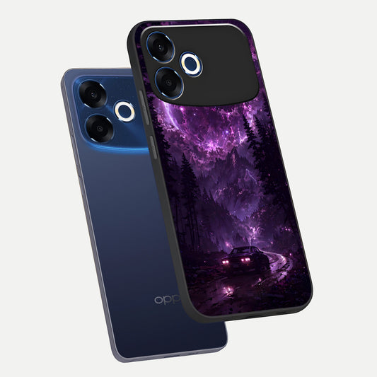 Eternal Cosmic Drive phone case For Oppo F33 Pro 5G showing premium glass back cover with detailed artwork