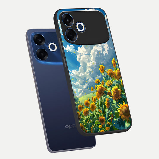 Golden Sun Glory phone case For Oppo F33 Pro 5G showing premium glass back cover with detailed artwork