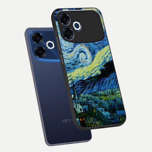 Inspired Van Gogh Art phone case For Oppo F33 Pro 5G showing premium glass back cover with detailed artwork