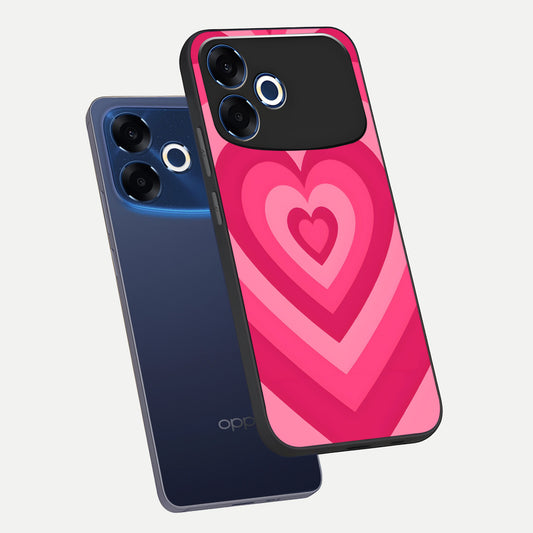 Layered Love Hearts phone case For Oppo F33 Pro 5G showing premium glass back cover with detailed artwork