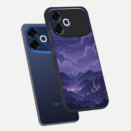 Minimal Night View phone case For Oppo F33 Pro 5G showing premium glass back cover with detailed artwork
