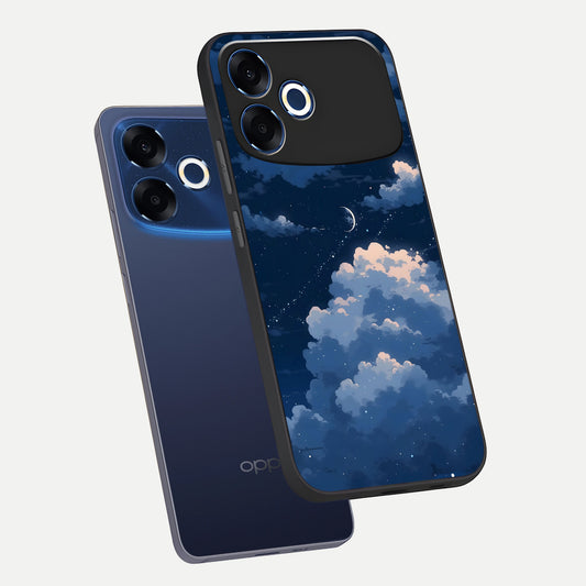 Moon Dream Haze phone case For Oppo F33 Pro 5G showing premium glass back cover with detailed artwork