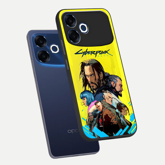 Neon Rebel Genesis phone case For Oppo F33 Pro 5G showing premium glass back cover with detailed artwork