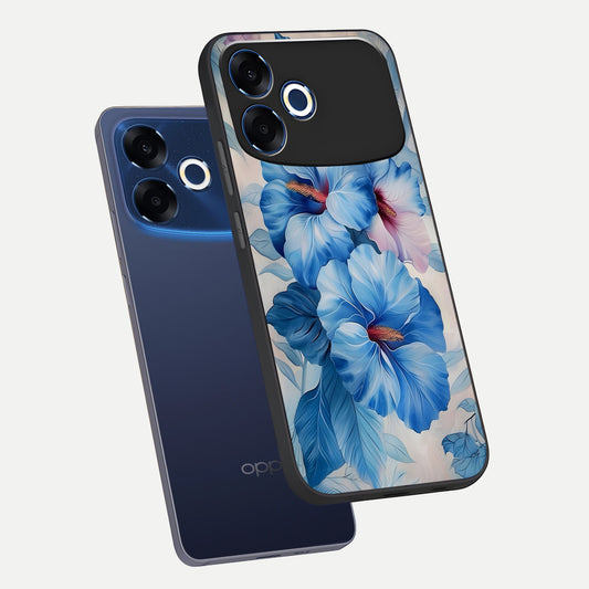 Ocean Hibiscus Grace phone case For Oppo F33 Pro 5G showing premium glass back cover with detailed artwork