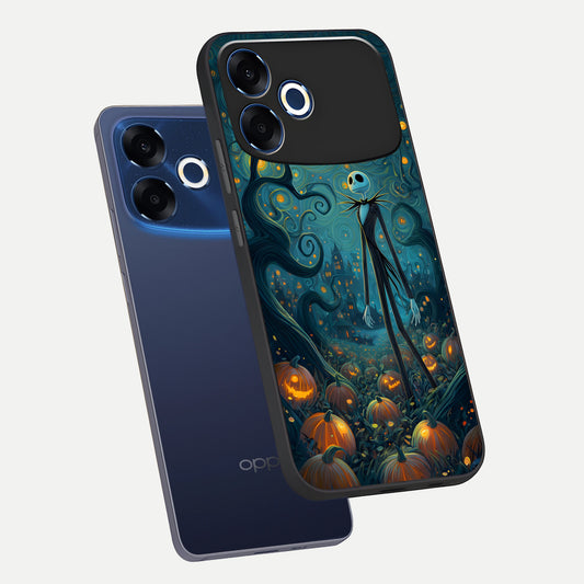 Pumpkin Moonlight Tale phone case For Oppo F33 Pro 5G showing premium glass back cover with detailed artwork