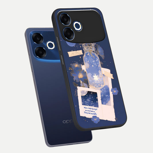 Starlit Cosmic Jar phone case For Oppo F33 Pro 5G showing premium glass back cover with detailed artwork