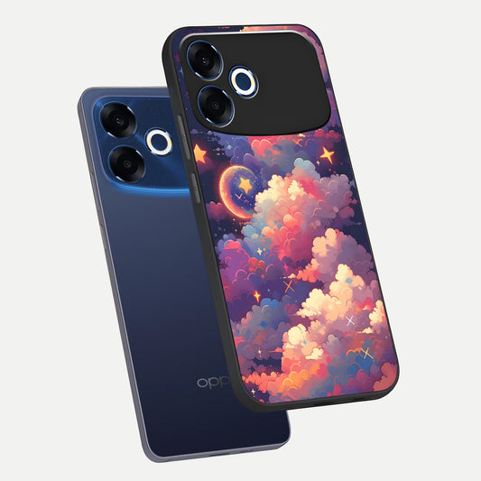 Starlit Dream Clouds phone case For Oppo F33 Pro 5G showing premium glass back cover with detailed artwork
