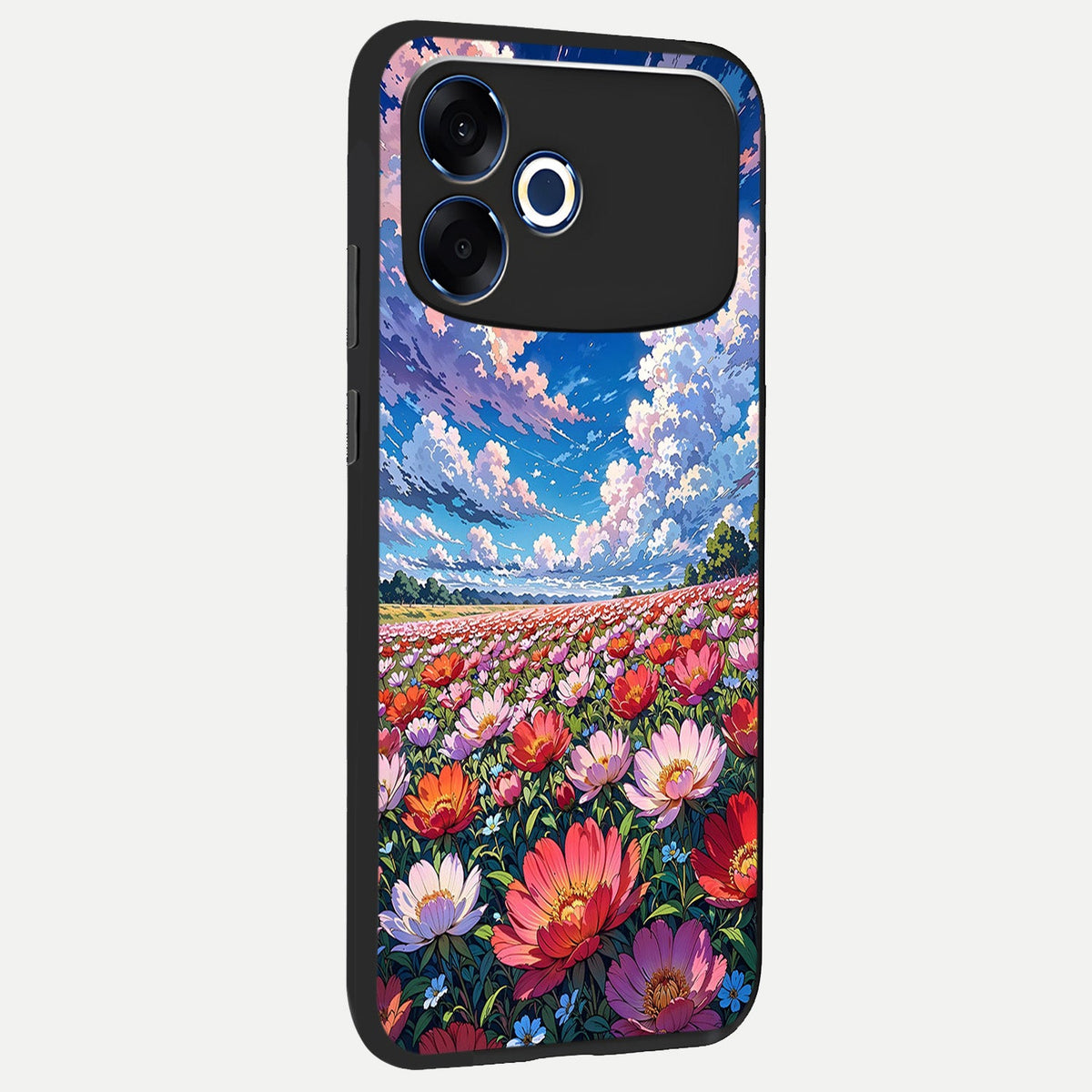 Blossom Sky Field back cover For Oppo F33 Pro 5G slim fit glass case with vibrant aesthetic design