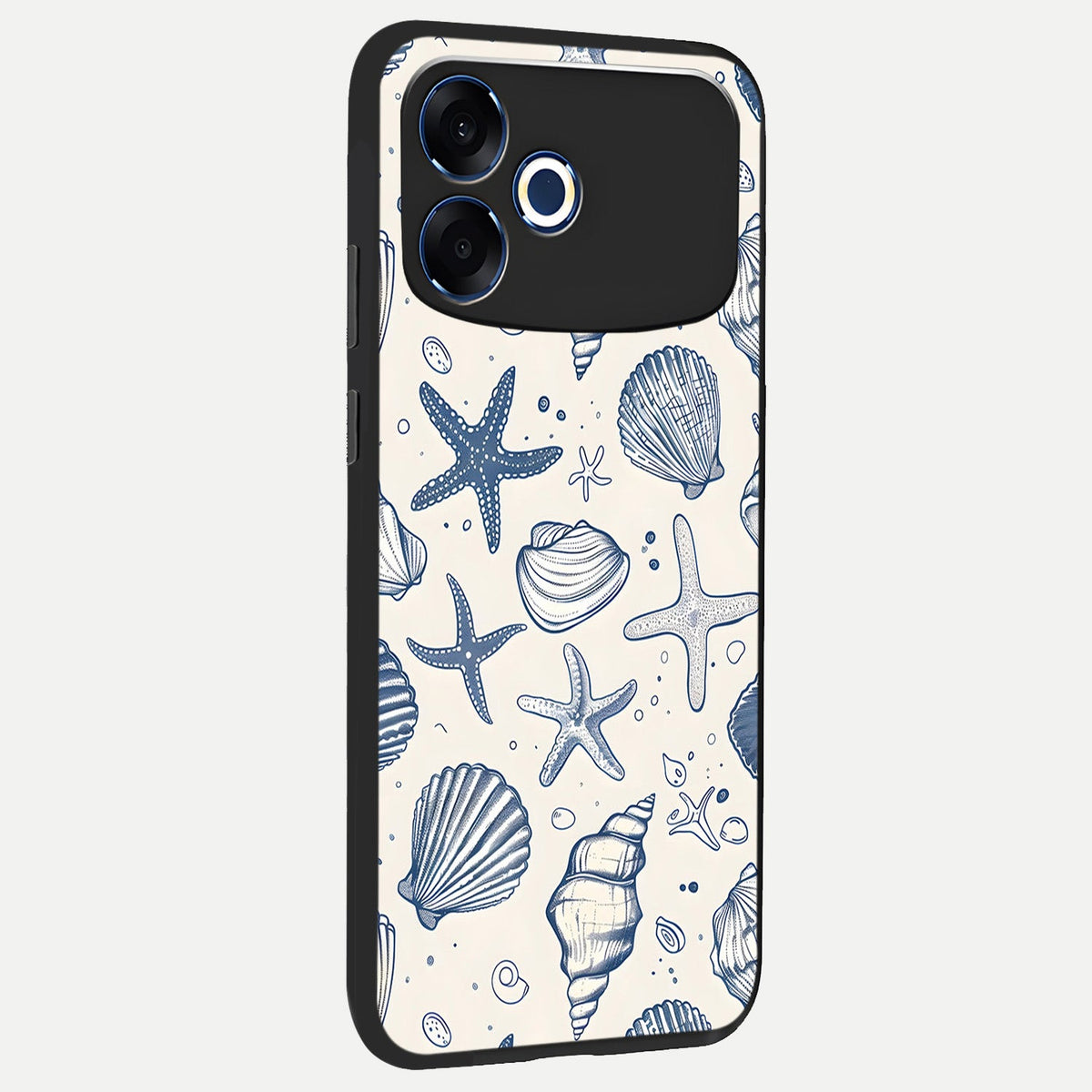 Blue Ocean Outline back cover For Oppo F33 Pro 5G slim fit glass case with vibrant aesthetic design