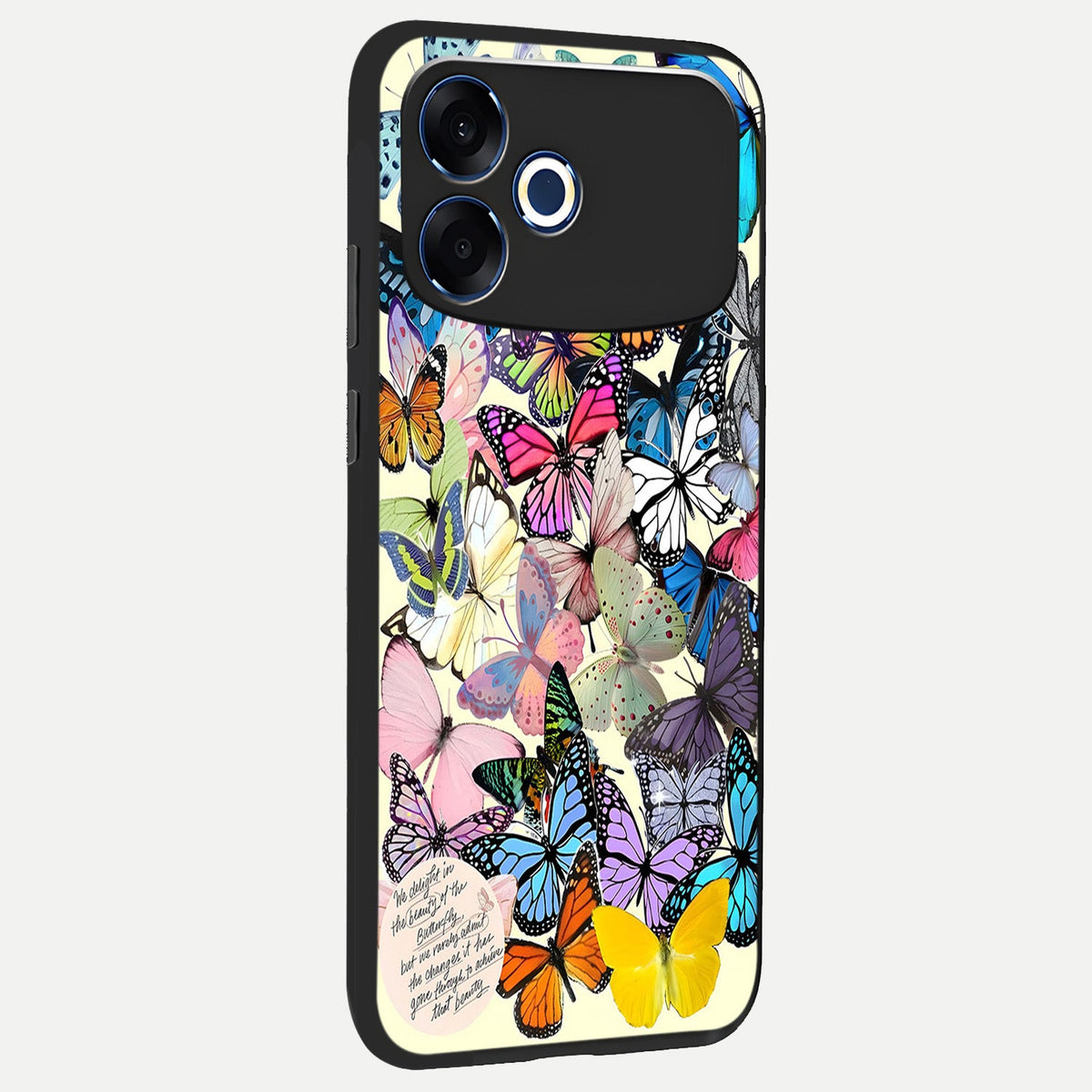 Butterflies Petal Dream back cover For Oppo F33 Pro 5G slim fit glass case with vibrant aesthetic design