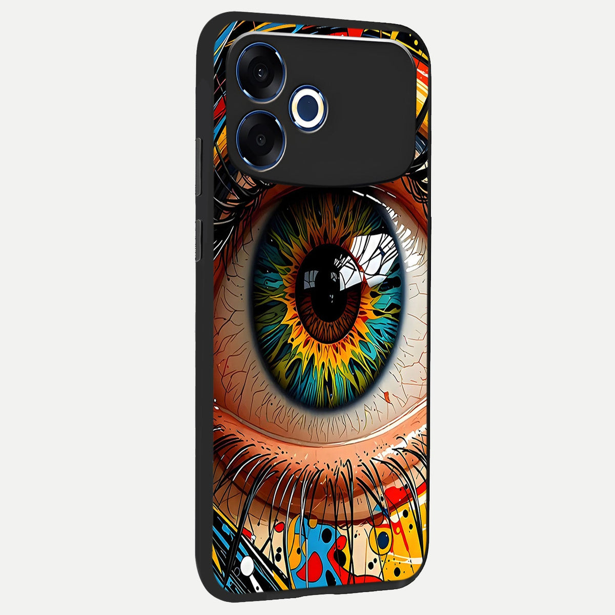Colorful Eye back cover For Oppo F33 Pro 5G slim fit glass case with vibrant aesthetic design