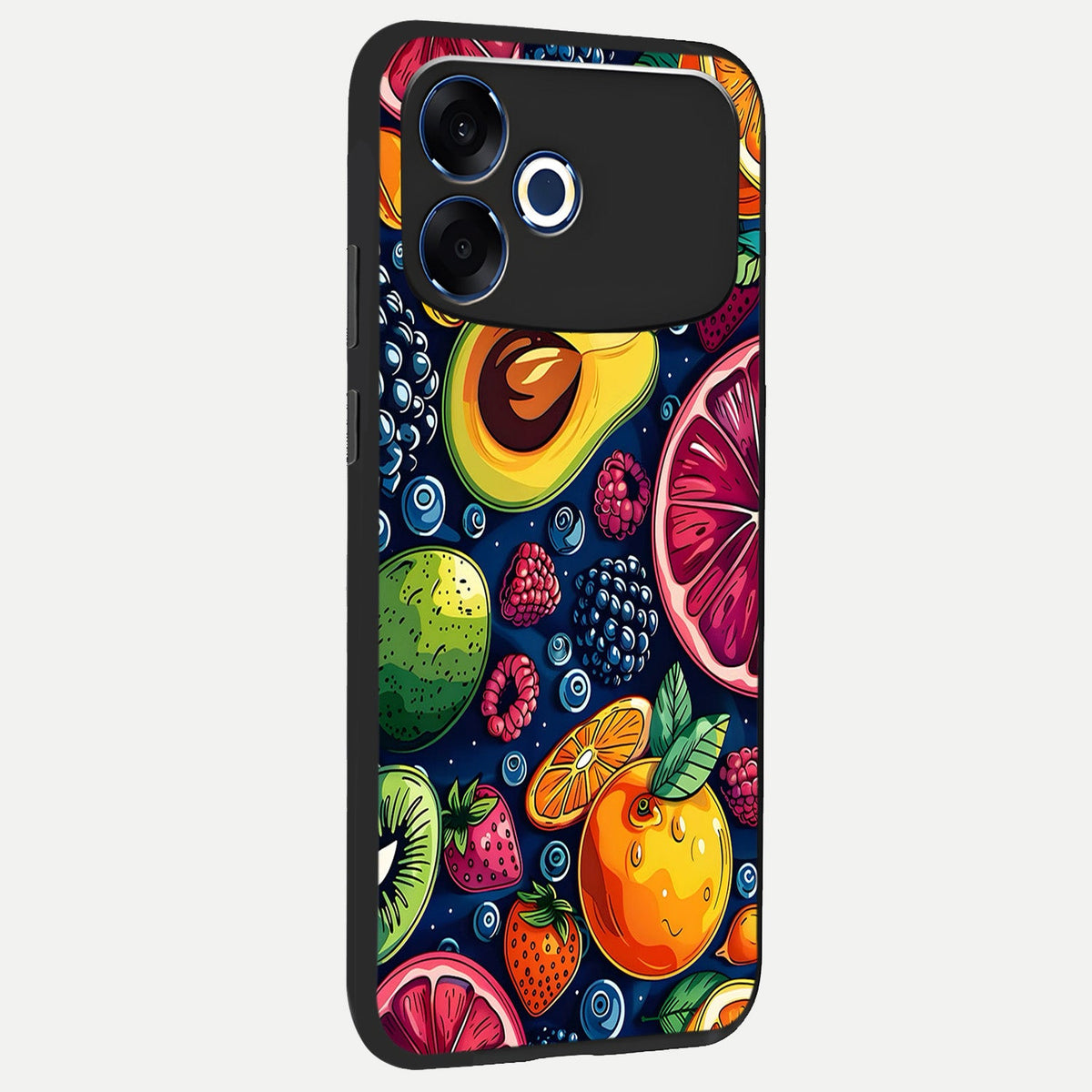Cute Fruits Art back cover For Oppo F33 Pro 5G slim fit glass case with vibrant aesthetic design