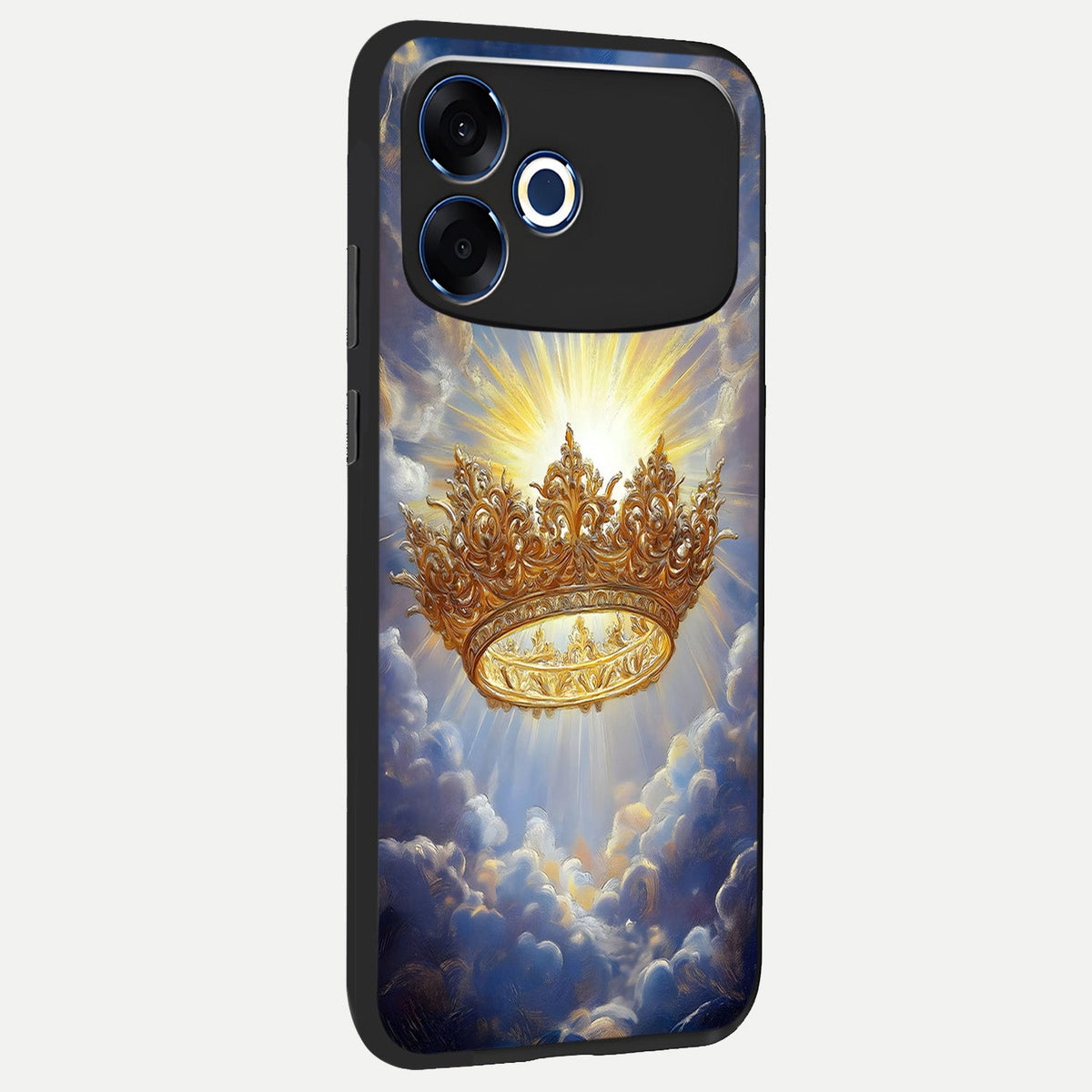 Heavenly Crown Light back cover For Oppo F33 Pro 5G slim fit glass case with vibrant aesthetic design