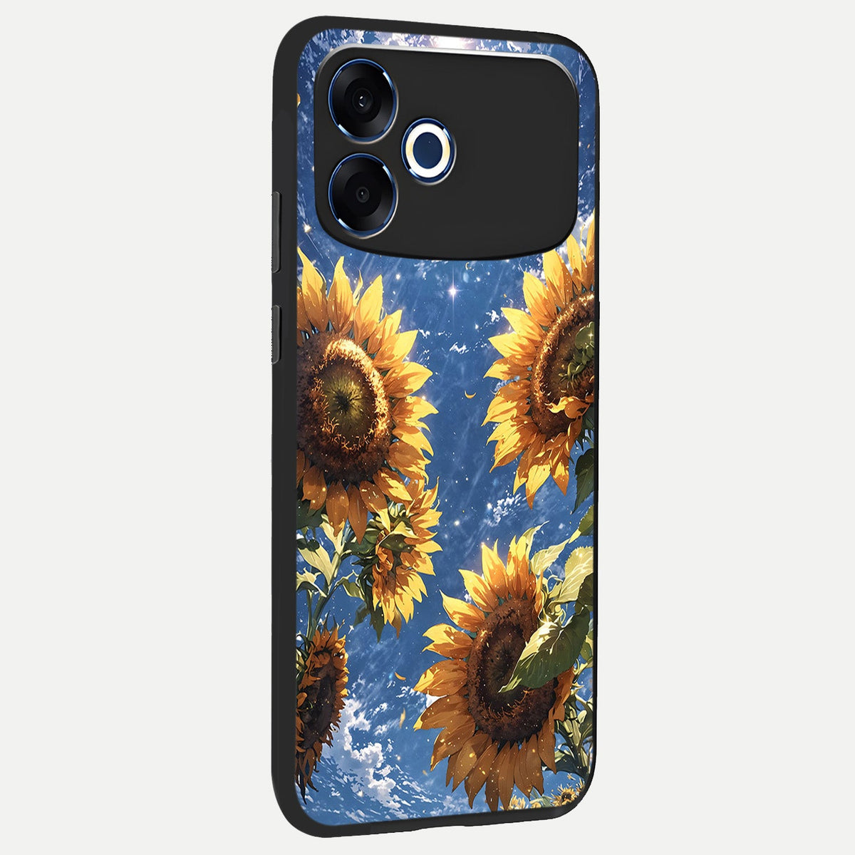Heavenly Sunflower Rise back cover For Oppo F33 Pro 5G slim fit glass case with vibrant aesthetic design