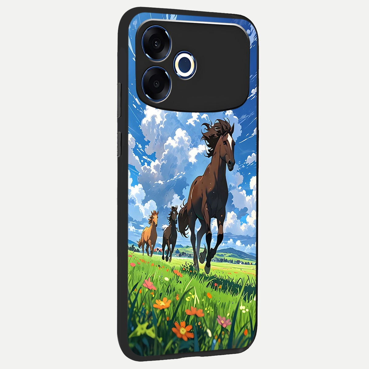 Majestic Horses Galloping back cover For Oppo F33 Pro 5G slim fit glass case with vibrant aesthetic design