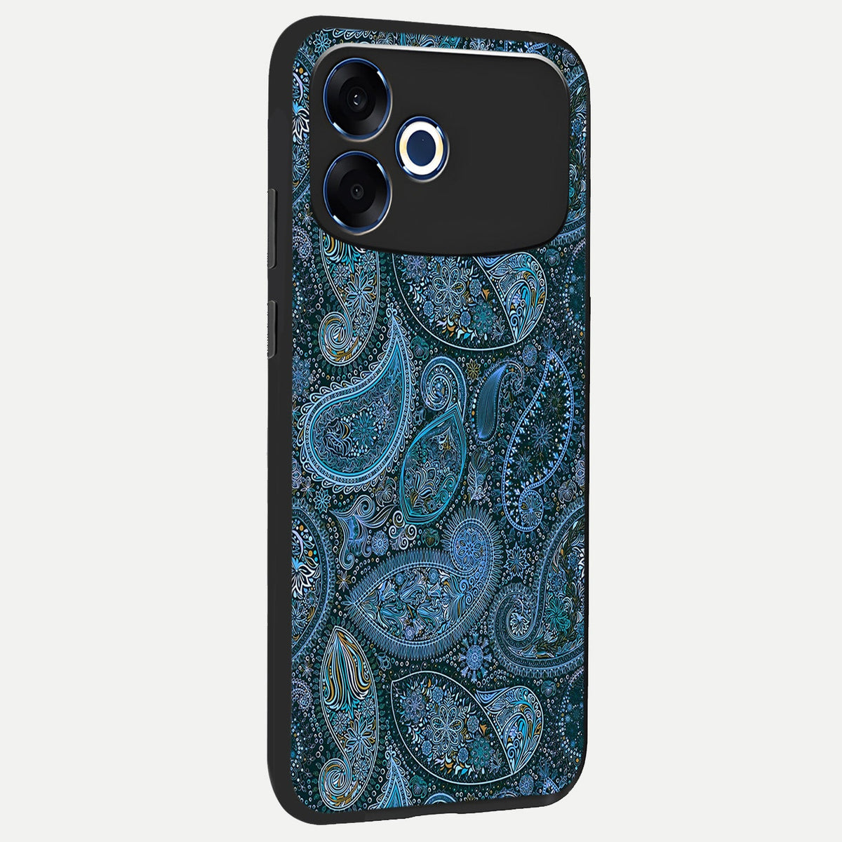 Midnight Paisley Glow back cover For Oppo F33 Pro 5G slim fit glass case with vibrant aesthetic design