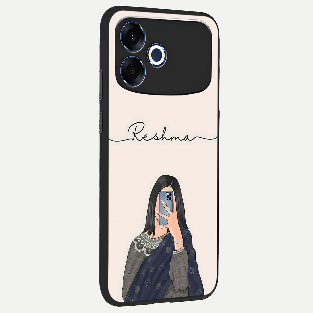 Mirror Mood Muse With Custom Name back cover For Oppo F33 Pro 5G slim fit glass case with vibrant aesthetic design