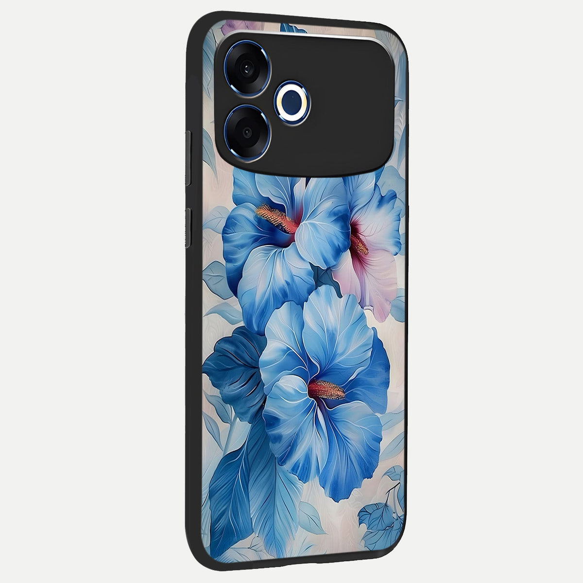 Ocean Hibiscus Grace back cover For Oppo F33 Pro 5G slim fit glass case with vibrant aesthetic design