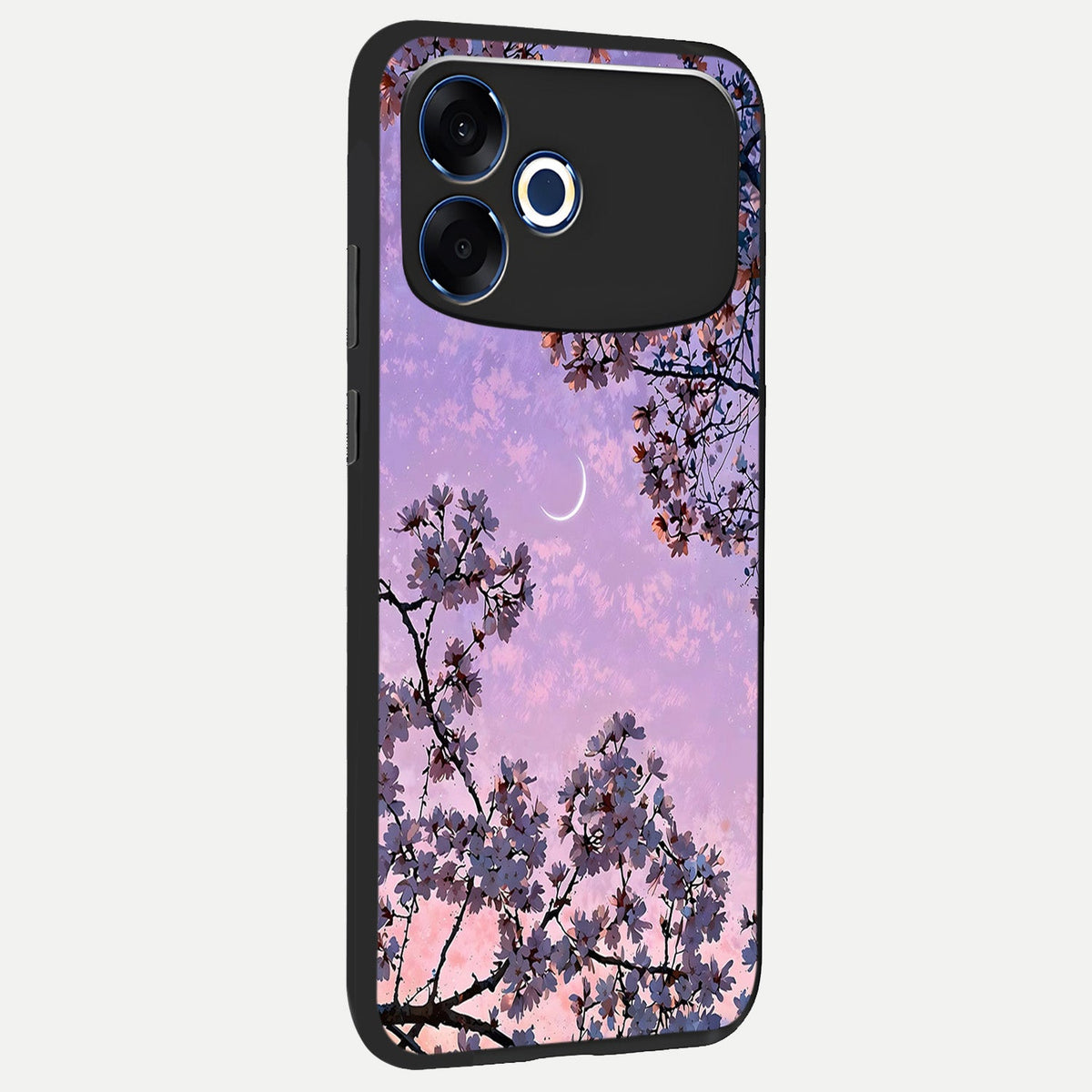 Purple Serenity Moon back cover For Oppo F33 Pro 5G slim fit glass case with vibrant aesthetic design