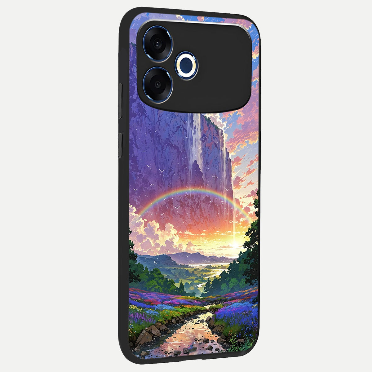 Rainbow Valley Dream back cover For Oppo F33 Pro 5G slim fit glass case with vibrant aesthetic design