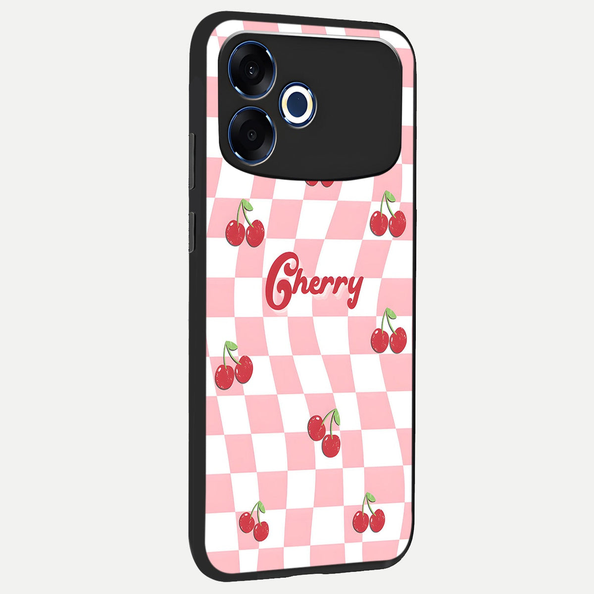 Sweet Cherry Vibes back cover For Oppo F33 Pro 5G slim fit glass case with vibrant aesthetic design