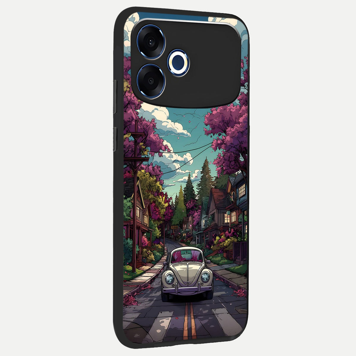 Vintage Street Drive back cover For Oppo F33 Pro 5G slim fit glass case with vibrant aesthetic design