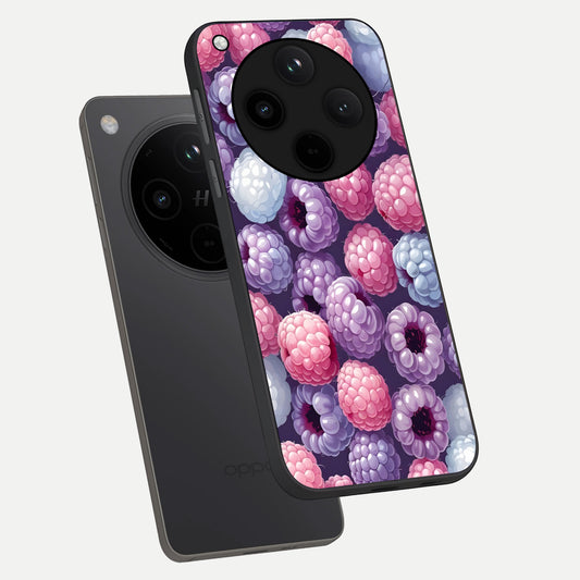 Berry Candy Pop phone case For Oppo Find X8 showing premium glass back cover with detailed artwork