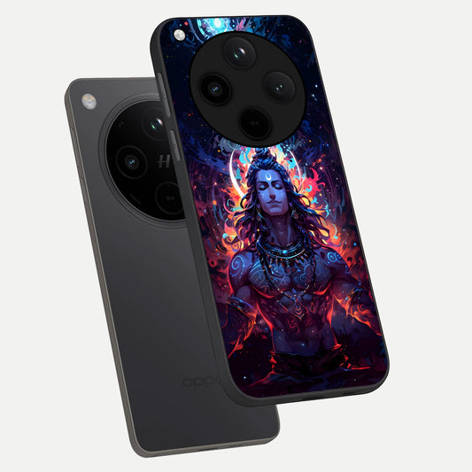 Divine Fire Shiv phone case For Oppo Find X8 showing premium glass back cover with detailed artwork