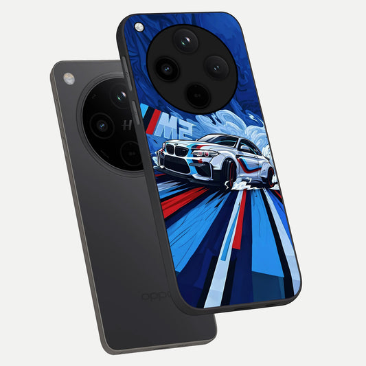 Drift Power Rush phone case For Oppo Find X8 showing premium glass back cover with detailed artwork