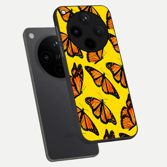 Golden Wing Flight phone case For Oppo Find X8 showing premium glass back cover with detailed artwork