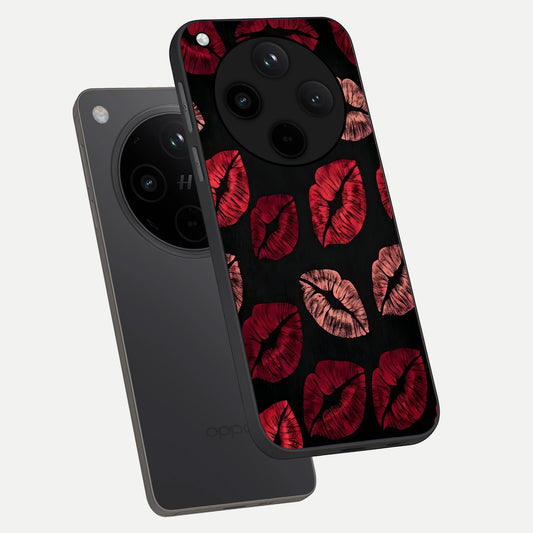 Midnight Kiss Love phone case For Oppo Find X8 showing premium glass back cover with detailed artwork