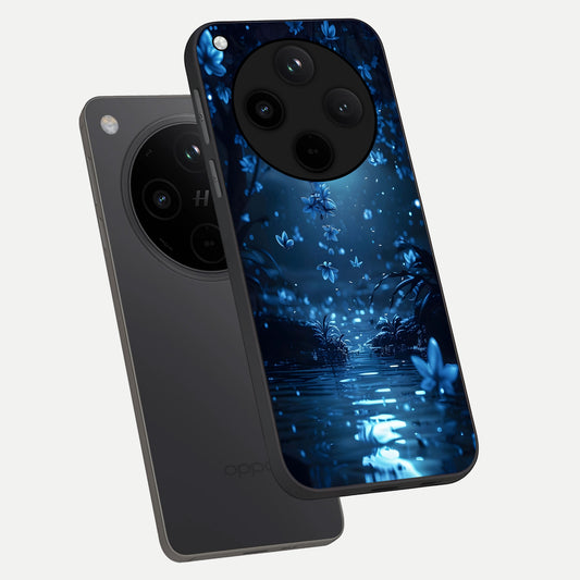 Moonlight Petal Dream phone case For Oppo Find X8 showing premium glass back cover with detailed artwork