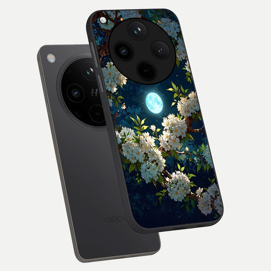Moonlit Blossom Dream phone case For Oppo Find X8 showing premium glass back cover with detailed artwork