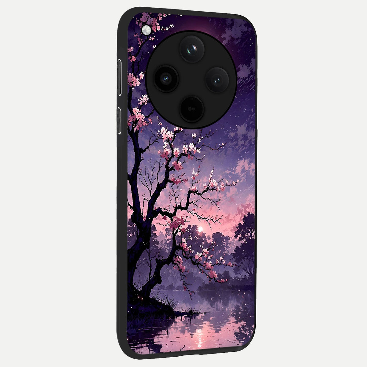 Blossom Pink Moon back cover For Oppo Find X8 slim fit glass case with vibrant aesthetic design