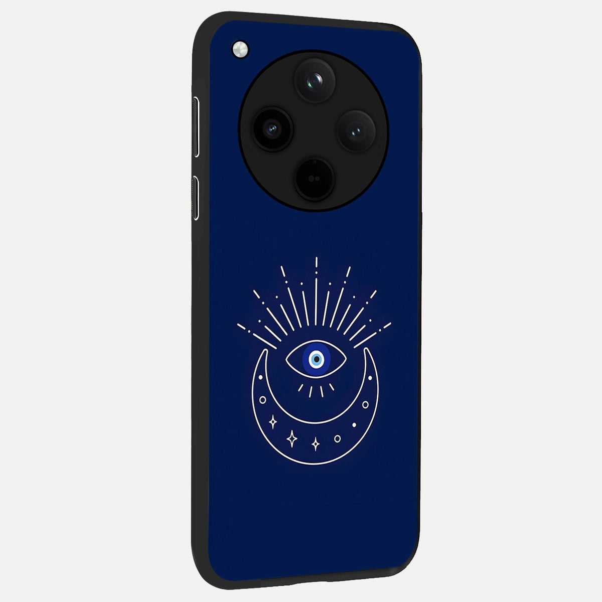 Blue Evil Eye back cover For Oppo Find X8 slim fit glass case with vibrant aesthetic design