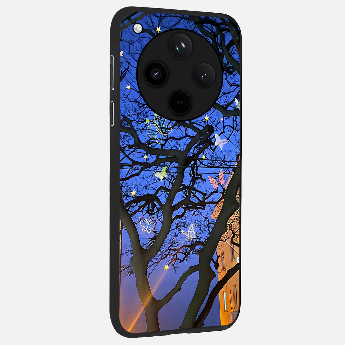 Butterfly Night Magic back cover For Oppo Find X8 slim fit glass case with vibrant aesthetic design