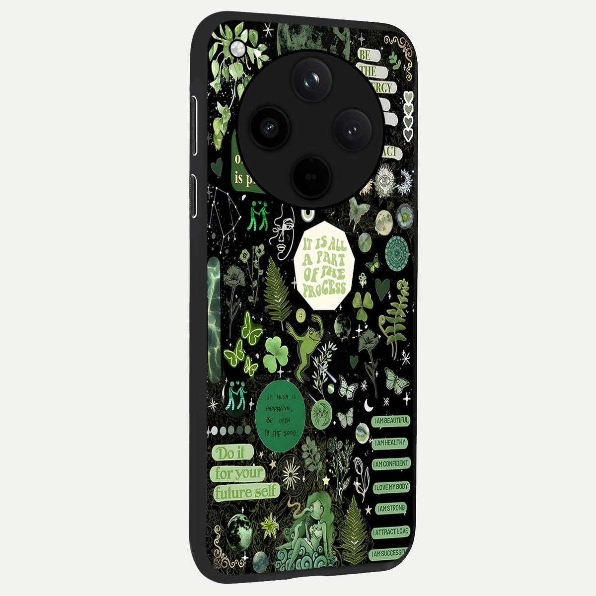 Green Mandala Pattern back cover For Oppo Find X8 slim fit glass case with vibrant aesthetic design