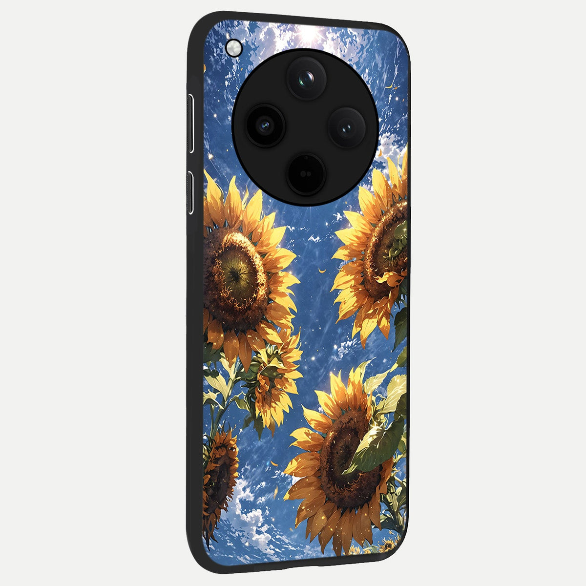 Heavenly Sunflower Rise back cover For Oppo Find X8 slim fit glass case with vibrant aesthetic design