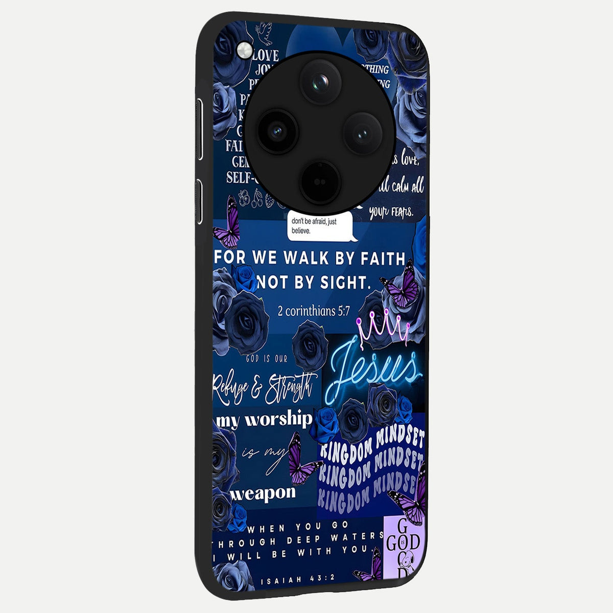Kingdom Faith Glow back cover For Oppo Find X8 slim fit glass case with vibrant aesthetic design