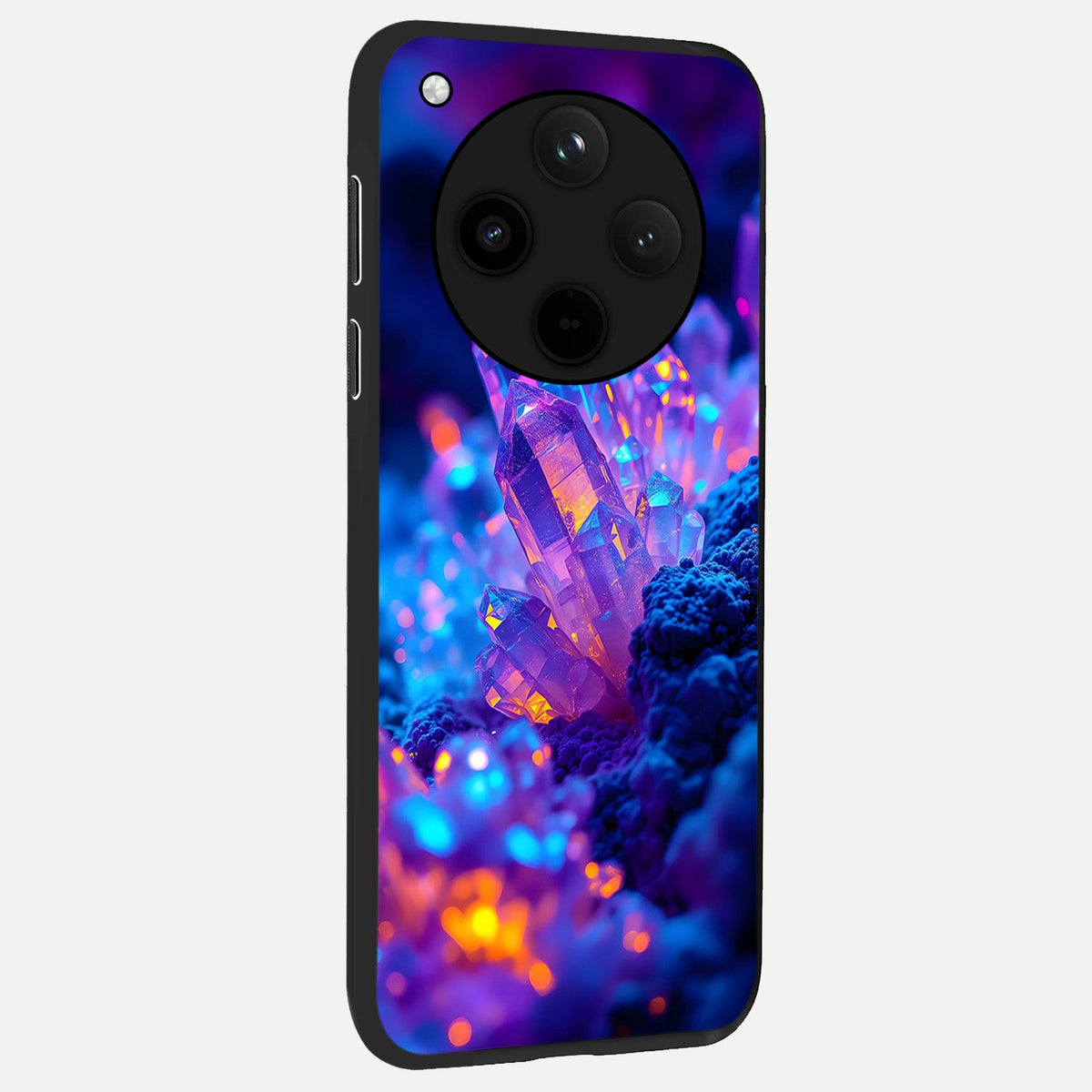 Neon Aura Shards back cover For Oppo Find X8 slim fit glass case with vibrant aesthetic design