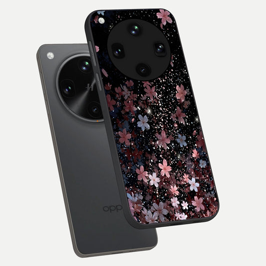 Starlit Flower Dreams phone case For Oppo Find X8 Ultra showing premium glass back cover with detailed artwork