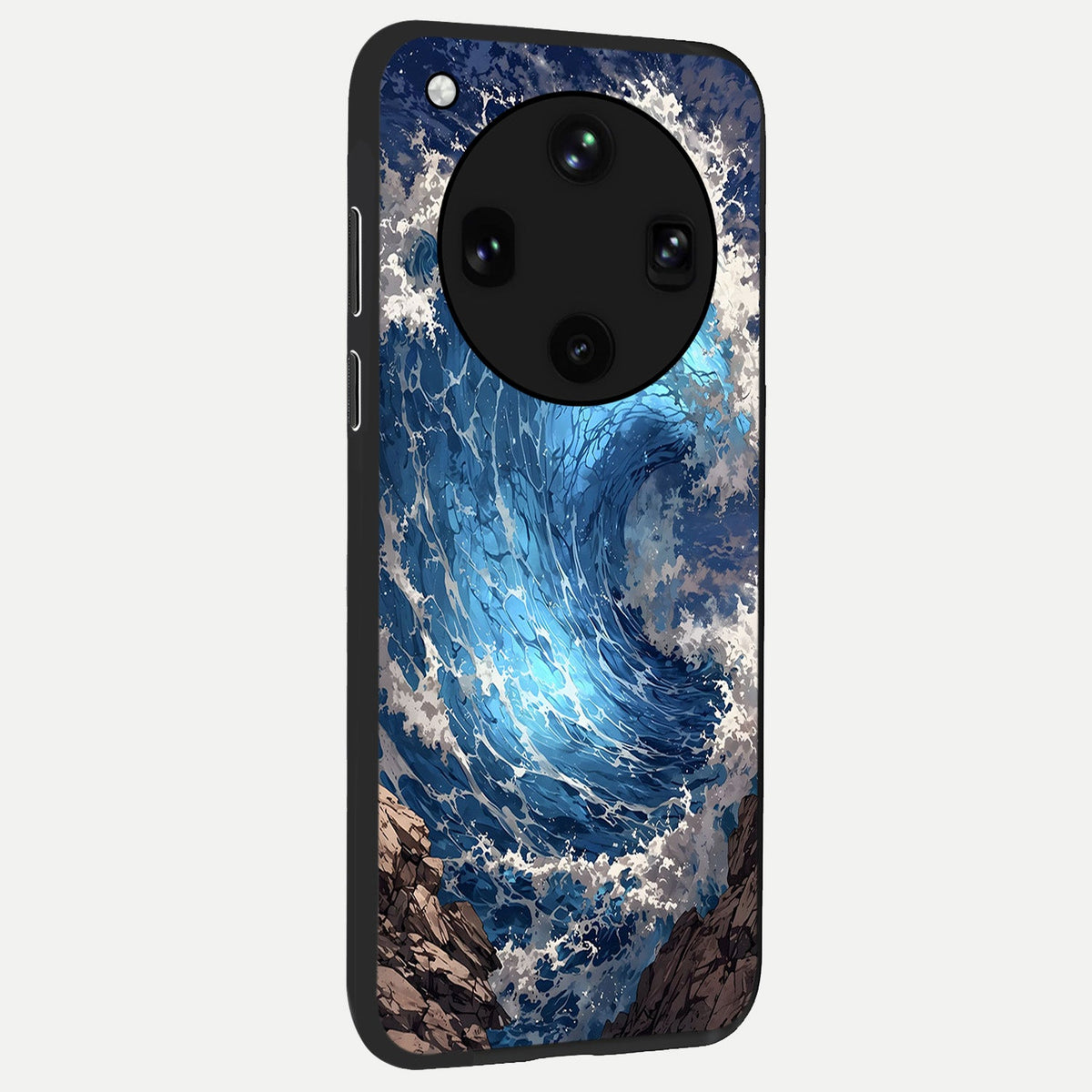 Giant Ocean Wave back cover For Oppo Find X8 Ultra slim fit glass case with vibrant aesthetic design