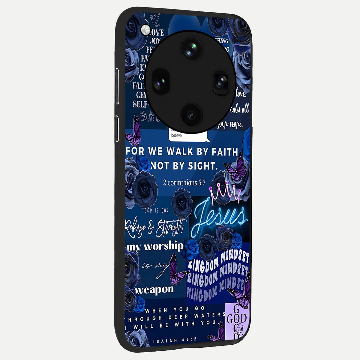 Kingdom Faith Glow back cover For Oppo Find X8 Ultra slim fit glass case with vibrant aesthetic design
