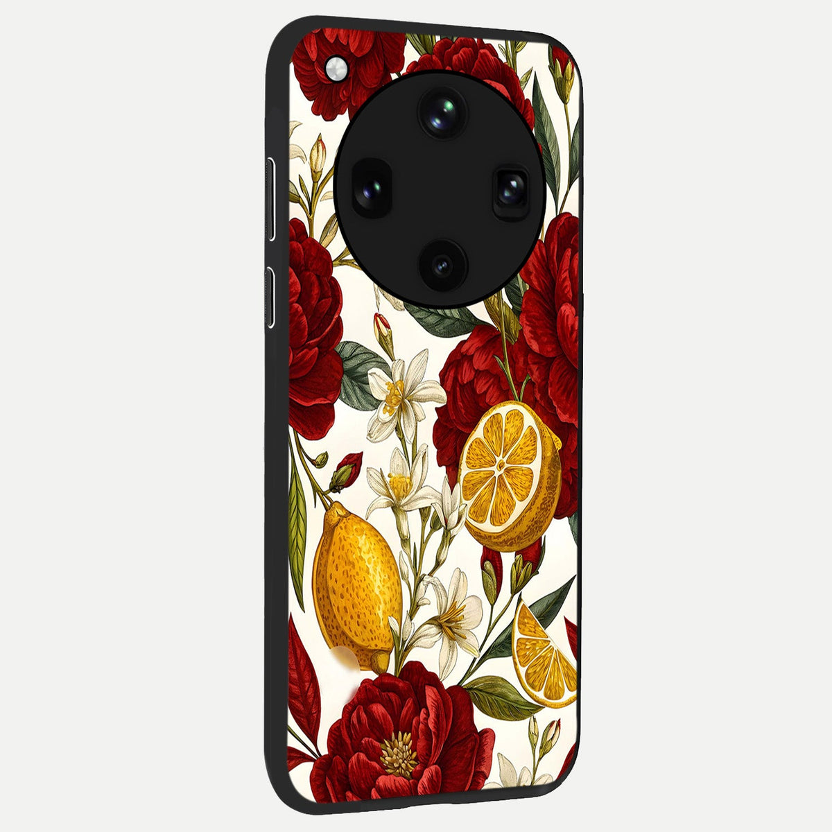 Lemon Rose Charm back cover For Oppo Find X8 Ultra slim fit glass case with vibrant aesthetic design